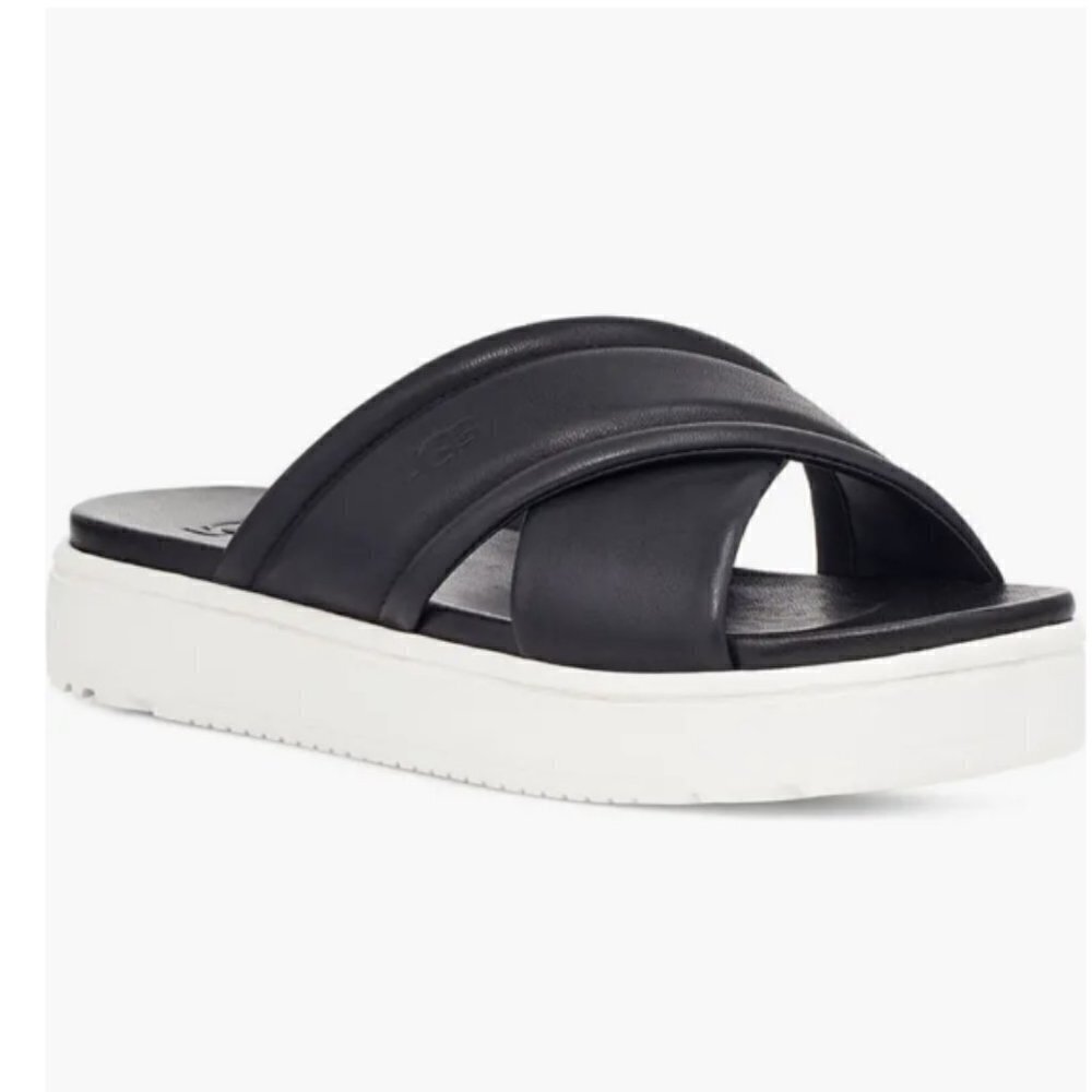 UGG® Women's Zayne Crossband Slide Sandals Black White